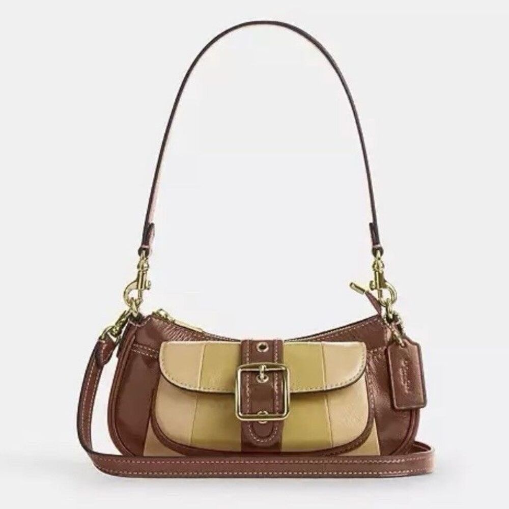 Coach Ashton Mini Shoulder Bag CDX80 crinkle leather/Gold/Redwood Multi